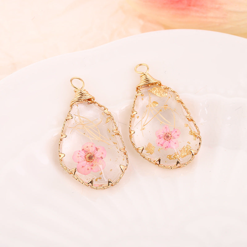 Wholesale copper wire wrapped edge glue accessories DIY transparent pendant